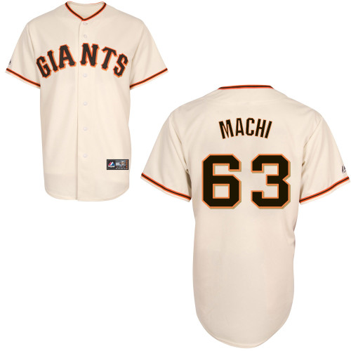 Jean Machi #63 Youth Baseball Jersey-San Francisco Giants Authentic Home White Cool Base MLB Jersey